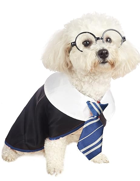 Impoosy Impoosy Pet Halloween Dog Shirt Funny Cat Wizard Costume Cute Soft Clothes with Glasses for Large Dogs Neck 18 Inches - View 3 of 7
