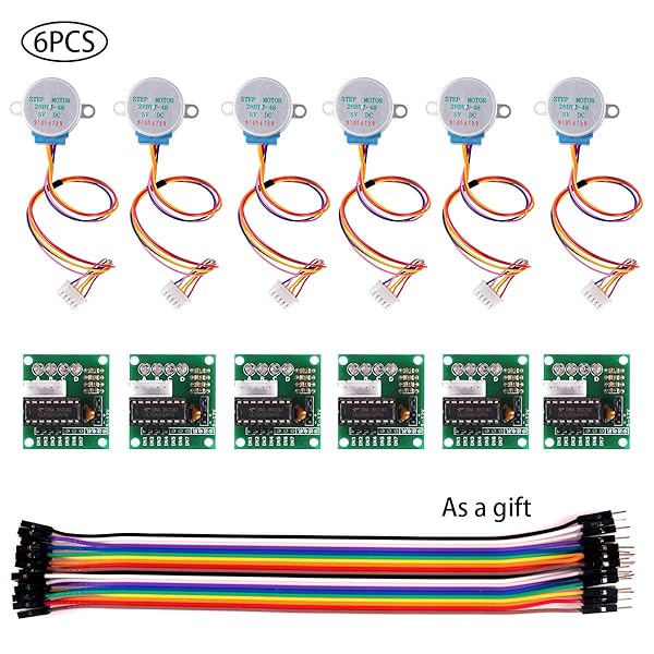 Atnsinc 6 PCS 28BYJ-48 Stepper Motors with ULN2003 Driver Board - 5V High Performance Kit - View 8 of 8