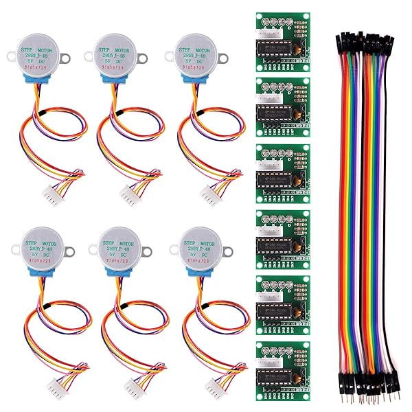 Atnsinc 6 PCS 28BYJ-48 Stepper Motors with ULN2003 Driver Board - 5V High Performance Kit - View 2 of 8