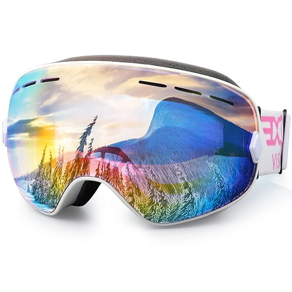 EXP VISION EXP VISION OTG Ski Snowboard Goggles for Men, Women & Youth - Anti-Fog, UV400 Protection, Pink Winter Sports Gear