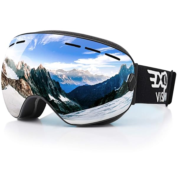 EXP VISION EXP VISION Snowboard Ski Goggles for Men, Women & Youth - Anti Fog OTG Spherical Lens (Silver) - Perfect Winter Gear!