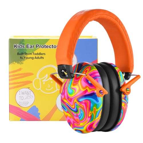 PROHEAR PROHEAR 032 Kids Ear Protection: Noise Cancelling Headphones for Autism & Toddlers - Comfortable Orange Ear Muffs