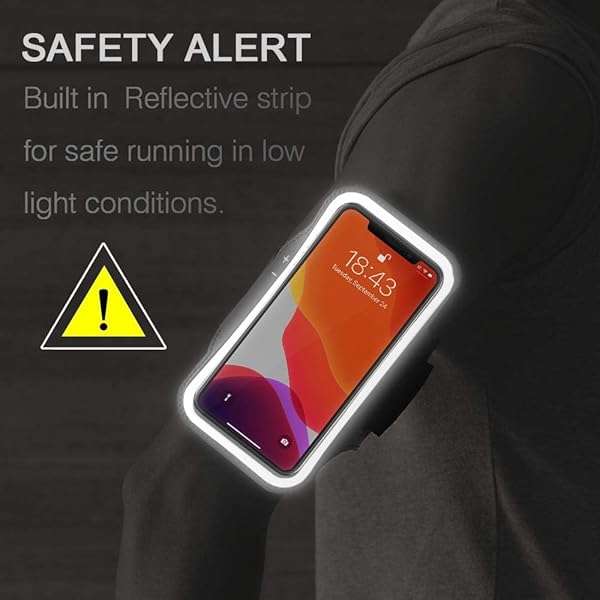 JEMACHE JEMACHE Water-Resistant Armband for iPhone 11-16 with Earphone Holder - Perfect for Gym & Running Workouts - View 9 of 9