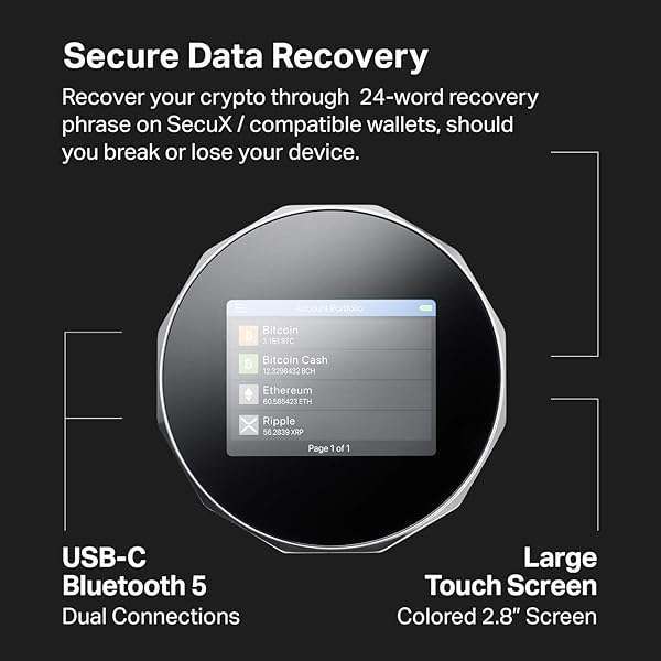 SecuX SecuX V20 + W10 Crypto Wallet Bundle: Touch Screen, USB, NFT Support for Bitcoin, Ethereum, LTC & More - View 5 of 11