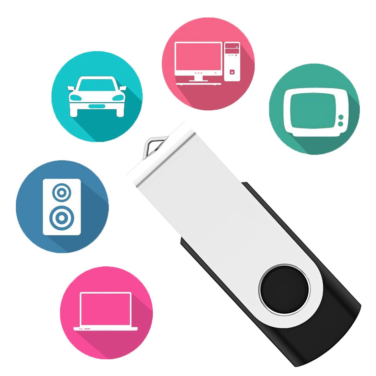 Maspen 20 Pack 8GB USB Flash Drive Bulk Memory Stick Jump Drive Zip Drives for Fast Data Storage and Transfer - View 4 of 8