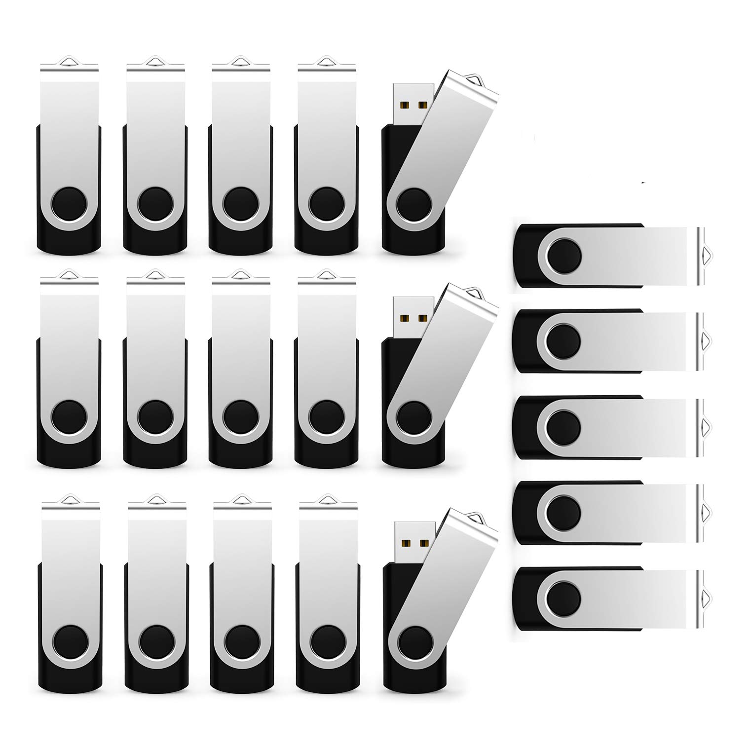 Maspen 20 Pack 8GB USB Flash Drive Bulk Memory Stick Jump Drive Zip Drives for Fast Data Storage and Transfer