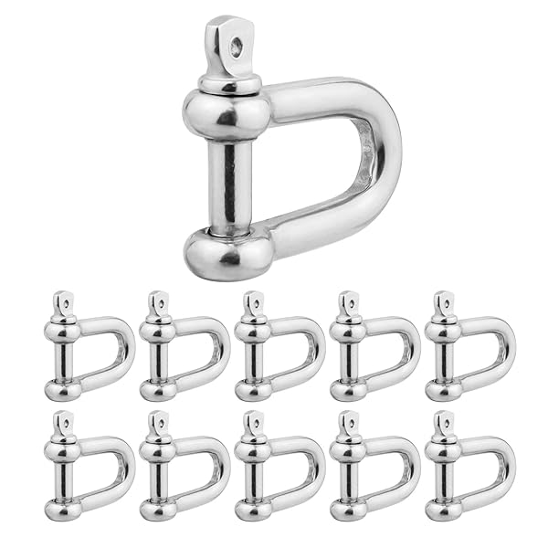 BNYZWOT BNYZWOT M6 1/4 inch 304 Stainless Steel Anchor Shackle Bow Rigging Clevis Ring Pack of 10 for Heavy Duty Use