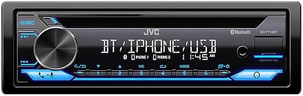 JVC JVC KD-T710BT: Bluetooth Car Stereo with CD, USB, AUX, AM/FM & Alexa Voice Control - High Power Sound & Hands-Free Calling