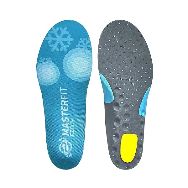 MASTERFIT EZFit QF Ski and Snowboard Boot Insoles for Pain Relief and Support for Men and Women with High and Regular Arches