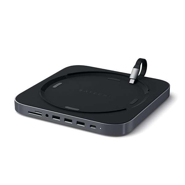 Satechi Satechi USB-C Hub & Stand for M1/M2 Mac Mini & Studio - Aluminum, SD Card Readers, USB 3.0, Headphone Jack - Space Gray - View 2 of 7