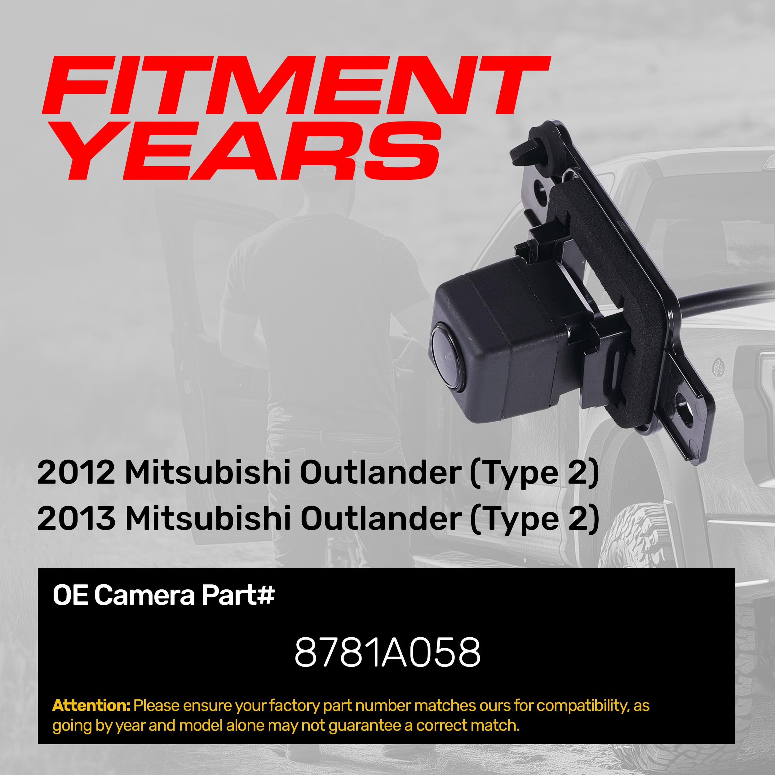 Master Tailgaters Master Tailgaters Mitsubishi Outlander Type 2 2012-2013 Backup Camera Replacement OE Part 8781A058 - View 2 of 7