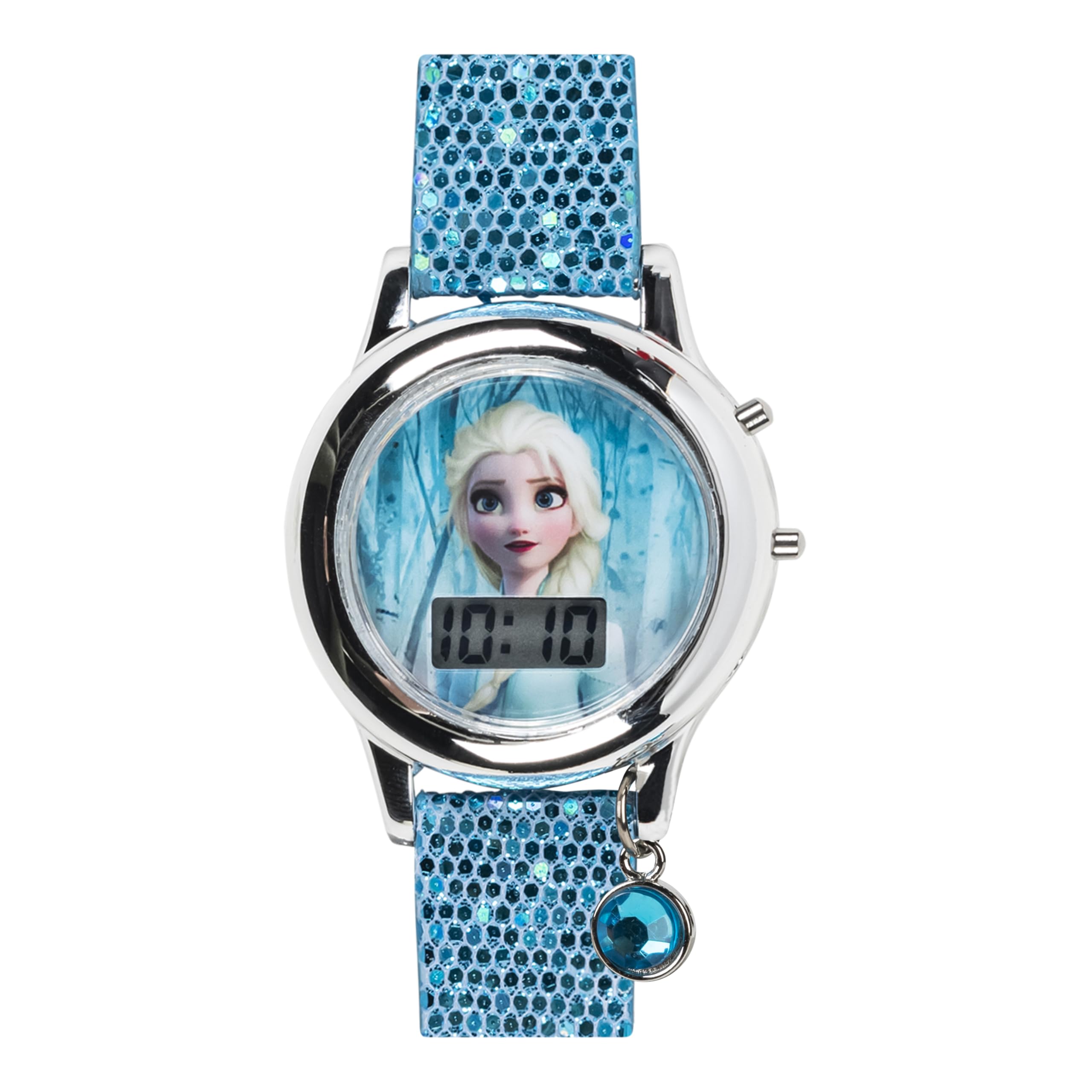 Accutime Disney Frozen 2 Elsa and Anna Kids Digital Watch with Glitter Strap Interactive LED Light Show Easy to Read LCD Display for Young Fans - View 3 of 6