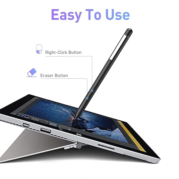 hacey Best Active Pen for HP Pavilion x360, Envy x360 & Spectre x360 - Compatible & Stylish (Black) - View 6 of 8