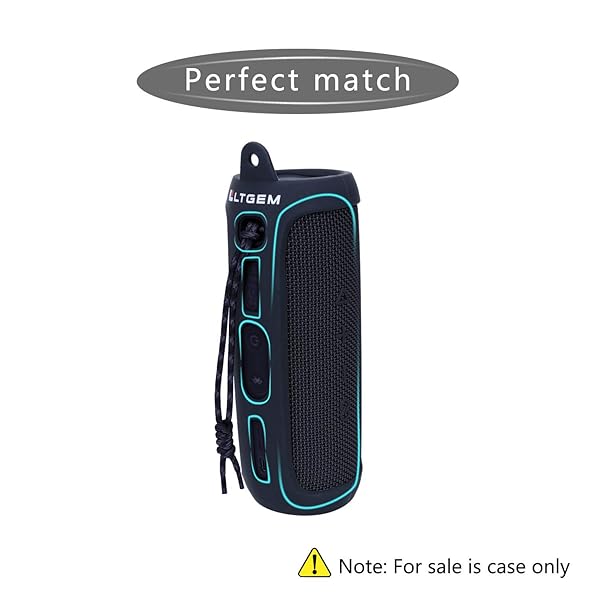 L LTGEM LTGEM Silicone Travel Case for JBL FLIP 5 Waterproof Speaker with Extra Carabiner Black - View 5 of 11