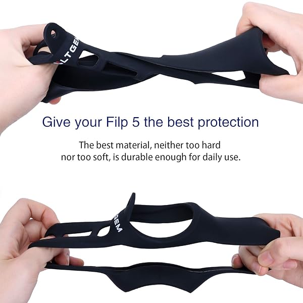 L LTGEM LTGEM Silicone Travel Case for JBL FLIP 5 Waterproof Speaker with Extra Carabiner Black - View 6 of 11