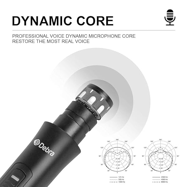 D Debra Debra Audio Pro UHF 4-Channel Wireless Microphone System for Karaoke & Events - Handheld & Lavalier Mics Included - View 8 of 10