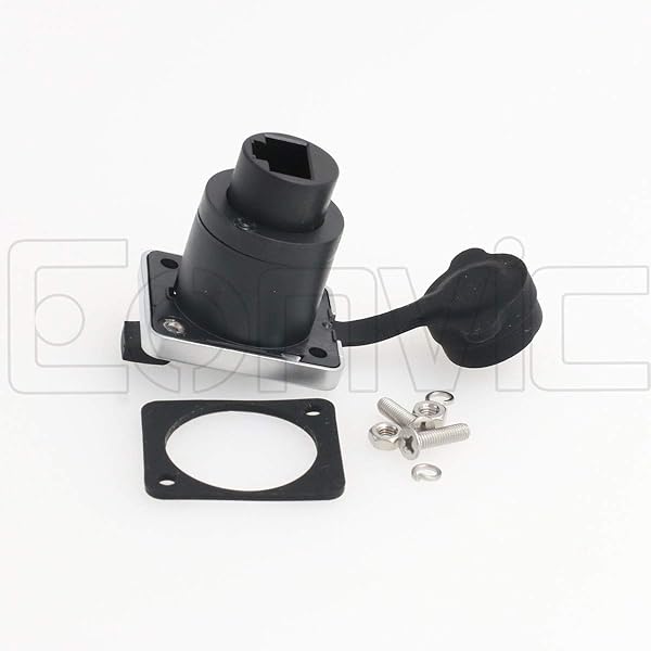 Eonvic Eonvic RJ45 Panel Mount Shielded IP65 Waterproof Ethernet LAN Cable Socket Connector 2pcs for Reliable Network Connections - View 2 of 5