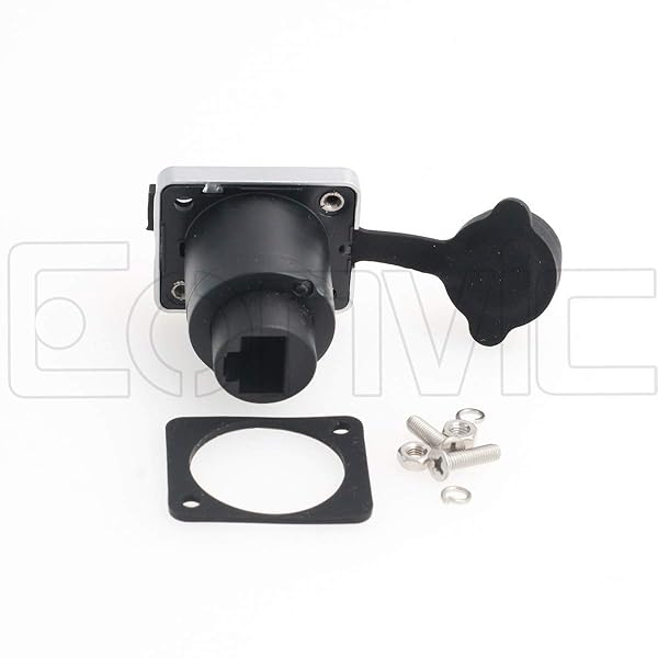 Eonvic Eonvic RJ45 Panel Mount Shielded IP65 Waterproof Ethernet LAN Cable Socket Connector 2pcs for Reliable Network Connections - View 3 of 5