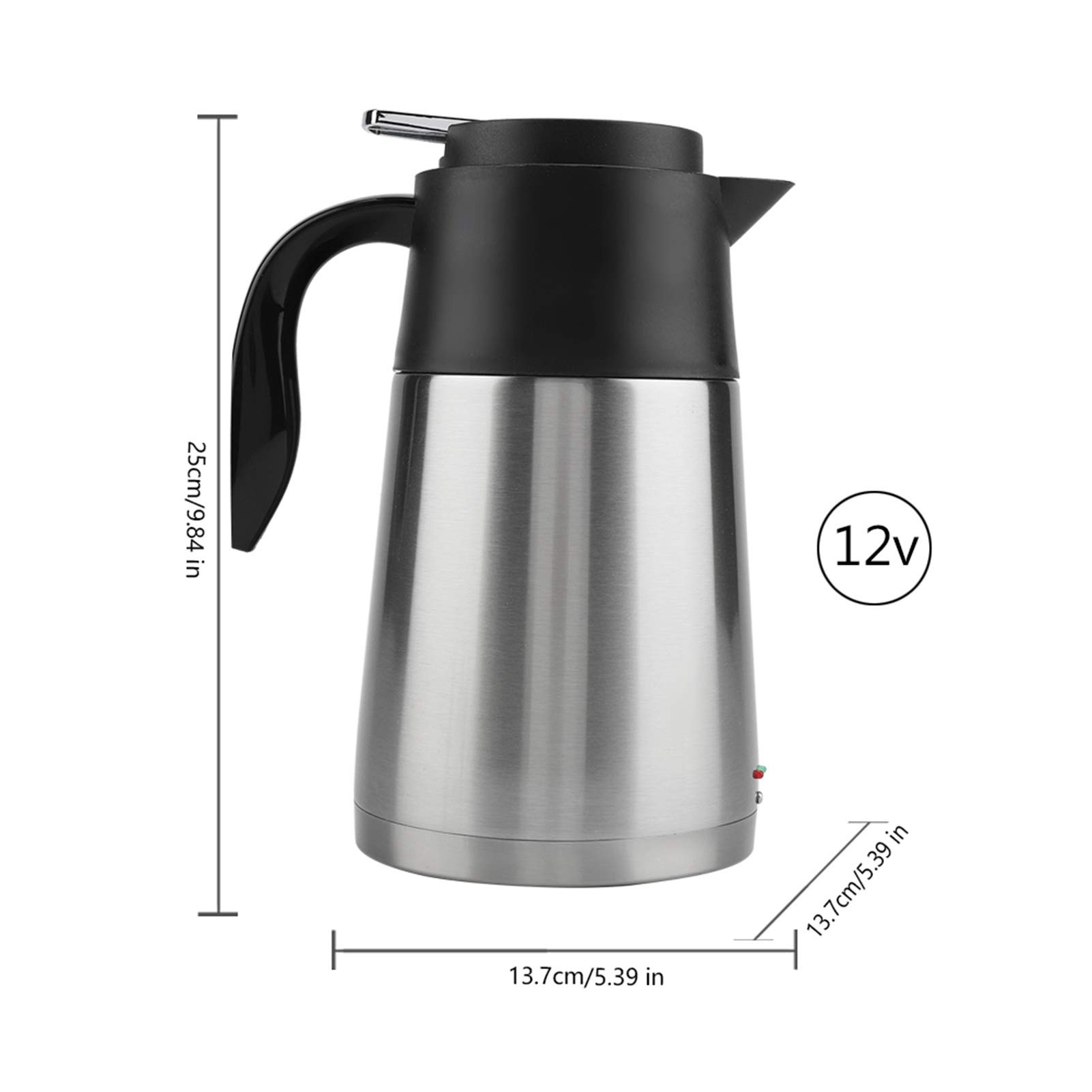 Akozon Aukson 12V 24V 1300ml Stainless Steel Electric Kettle for Car Truck Travel Heated Water Cup - View 9 of 9