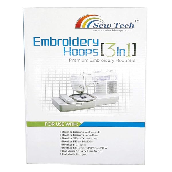 Sew Tech 3-in-1 Sew Tech Embroidery Hoops for Brother SE700, SE600, PE535 & More - Perfect Fit for Babylock Machines! - View 11 of 11