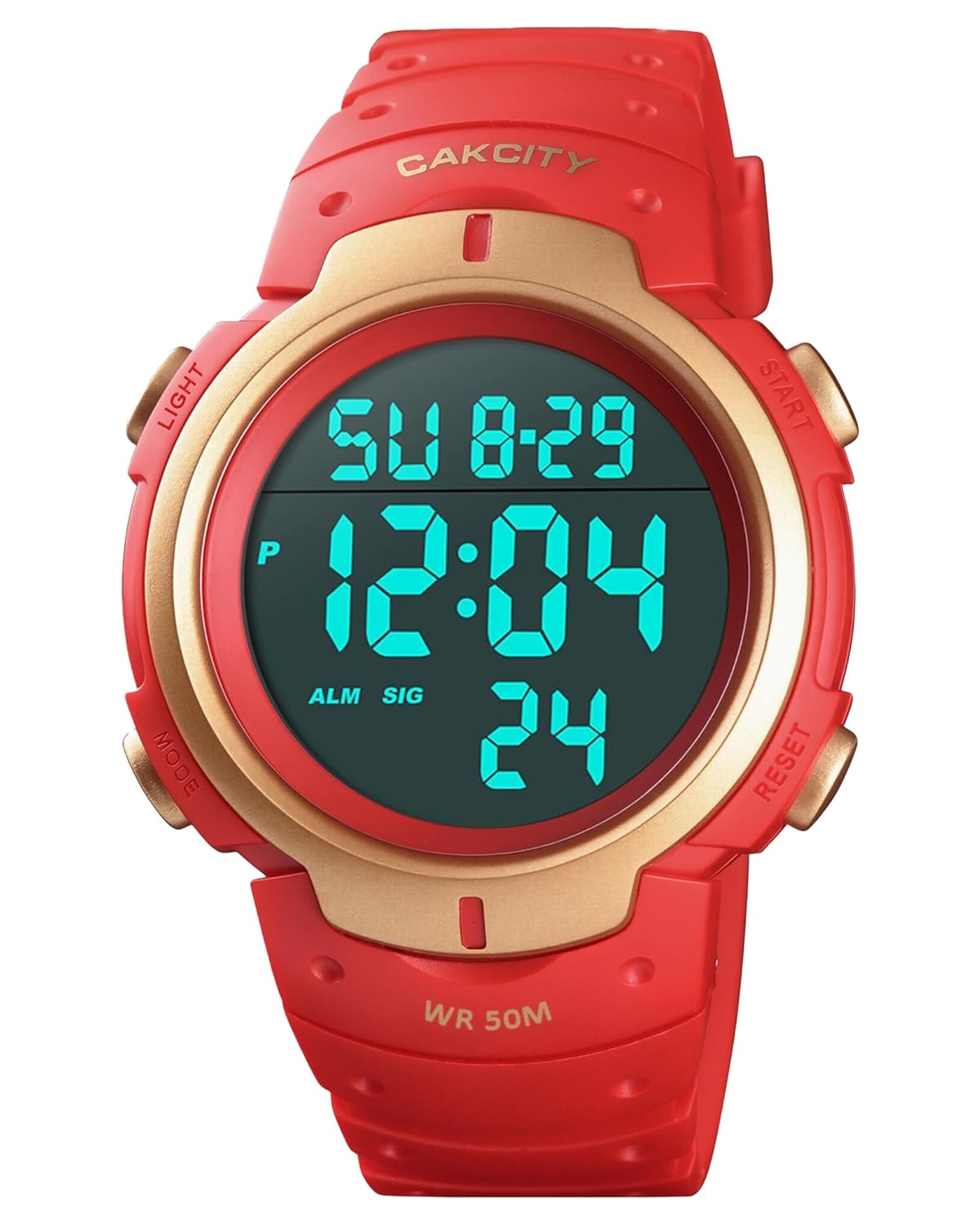 CakCity Mens Digital Sports Watch LED Large Face Military Waterproof Casual Luminous Stopwatch Alarm Simple Army Watch