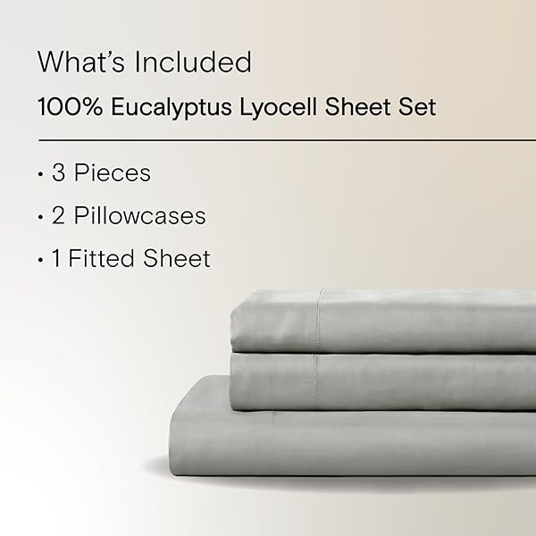 Sijo Sijo AiryWeight Tencel Sheet Set King Size Buttery Soft Cooling Sheets 100% Lyocell Eucalyptus 3pc with 2 Pillowcases Best of 2022 - View 2 of 7
