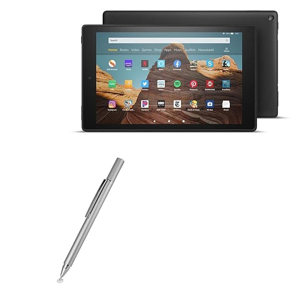 BoxWave BoxWave Stylus Pen for Amazon Fire HD 10 9th Gen 2019 FineTouch Capacitive Super Precise Metallic Silver