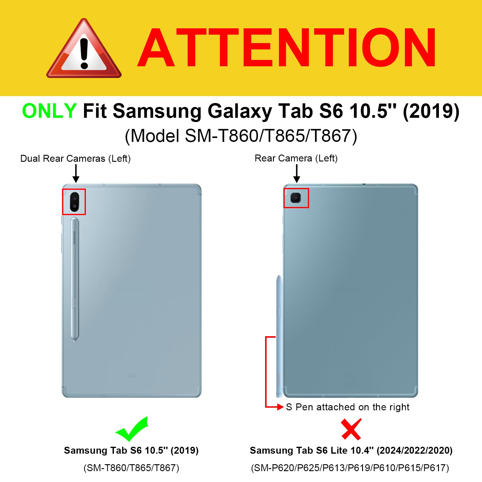 Fintie Turquoise Case for Samsung Galaxy Tab S6 10.5 2019 Model SM-T860 T865 T867 with S Pen Charging Multiple Angle Portfolio Cover - View 2 of 9