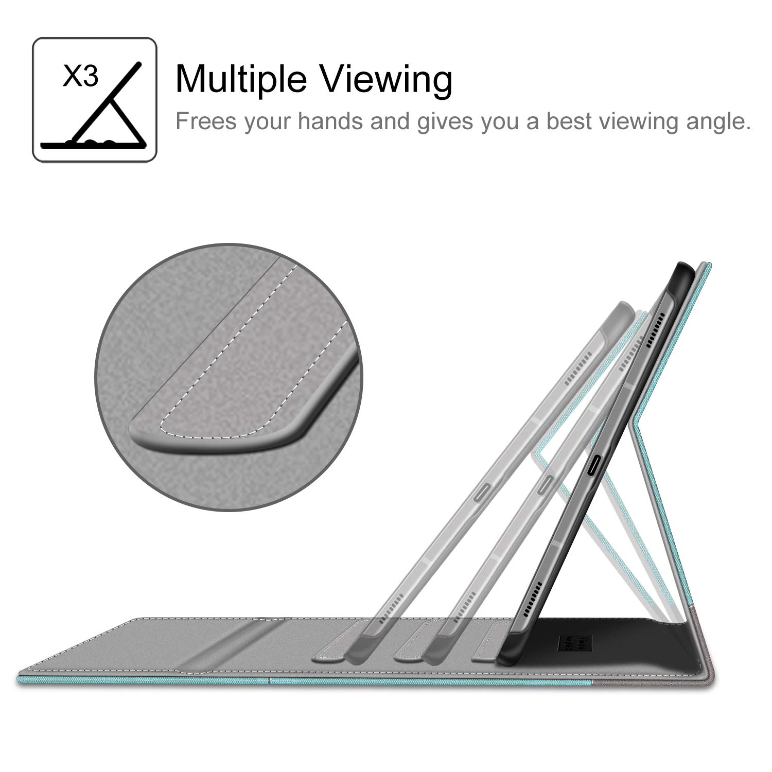 Fintie Turquoise Case for Samsung Galaxy Tab S6 10.5 2019 Model SM-T860 T865 T867 with S Pen Charging Multiple Angle Portfolio Cover - View 4 of 9