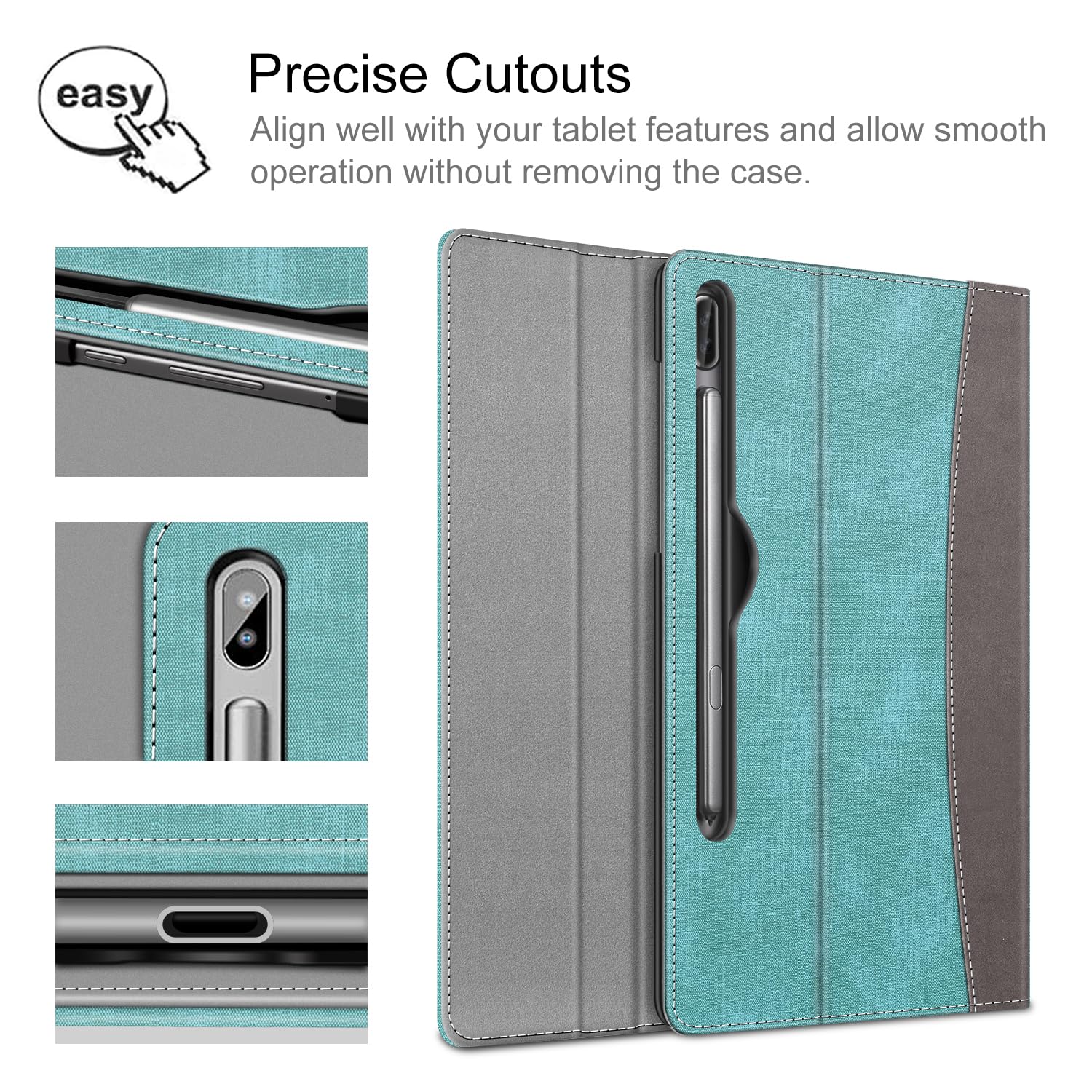 Fintie Turquoise Case for Samsung Galaxy Tab S6 10.5 2019 Model SM-T860 T865 T867 with S Pen Charging Multiple Angle Portfolio Cover - View 8 of 9