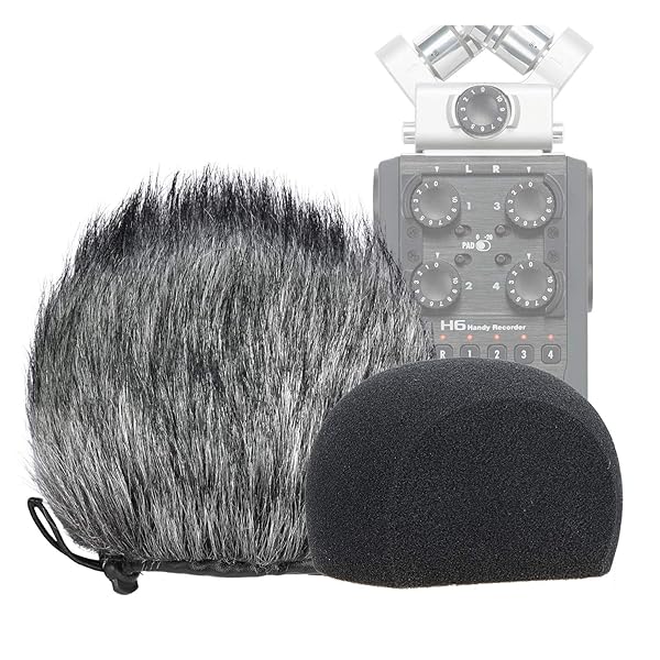 YOUSHARES H6 Windscreen Muff & Foam for Zoom H6 Recorder - 2 Pack Microphone Windscreen for Indoor/Outdoor Use
