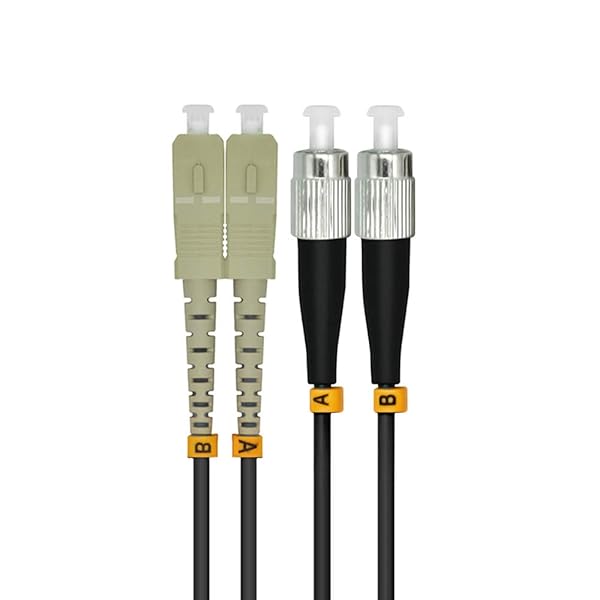 Jeirdus 30M SC to FC 10G OM3 Outdoor Armored Duplex Fiber Optic Cable Jumper - High-Speed 50/125 Multimode Patch Cord