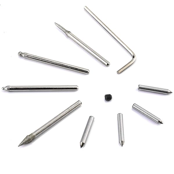 UTOOL 10PCS Tungsten Carbide Engraver Bits Set for UTOOL - Diamond Point Steel Parts