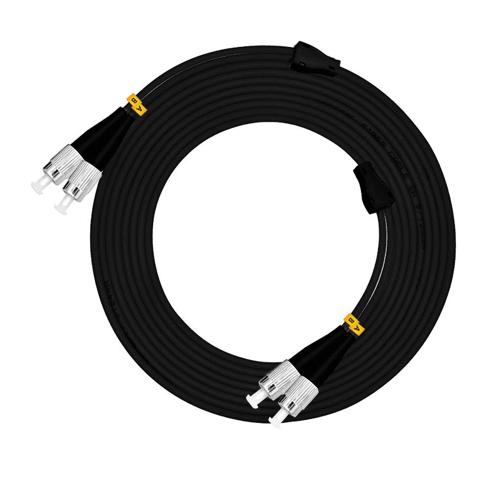 Jeirdus Jeirdus 20M FC to FC 10G OM3 Outdoor Armored Duplex Fiber Optic Cable Jumper - 65FT Multimode Patch Cord - View 4 of 5