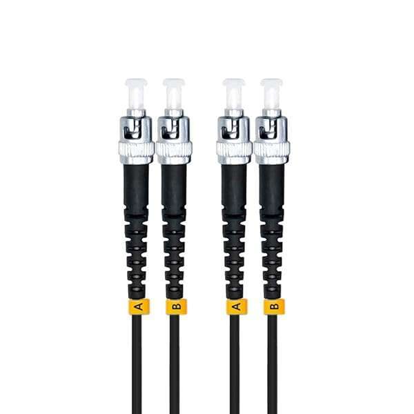 Jeirdus 20M ST to ST 10G OM3 Outdoor Armored Duplex Fiber Optic Cable Jumper - 50/125 Multimode Patch Cord