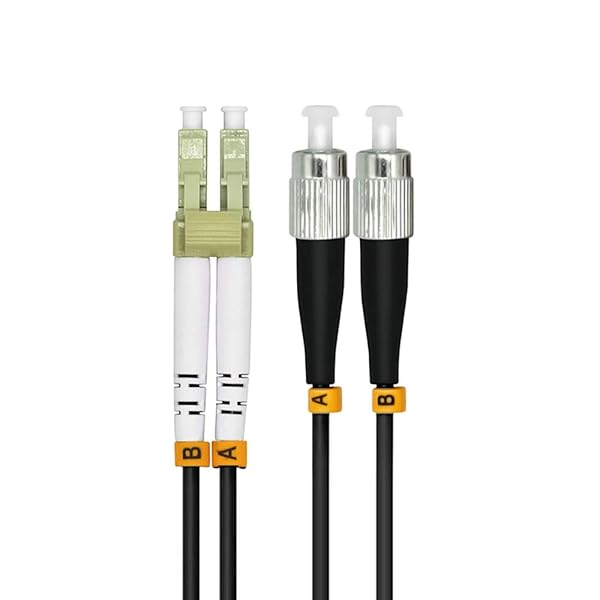 Jeirdus 40M LC to FC 10G OM3 Outdoor Armored Duplex Fiber Optic Cable Jumper - 50/125 Multimode Patch Cord (132FT)