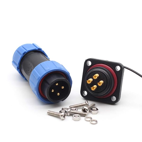 Buy SZJELEN SP21 2Pin-12Pin Waterproof IP67 Circular Connectors - 21mm Panel Mount Electrical Cable Connectors (4Pin Male & Female)