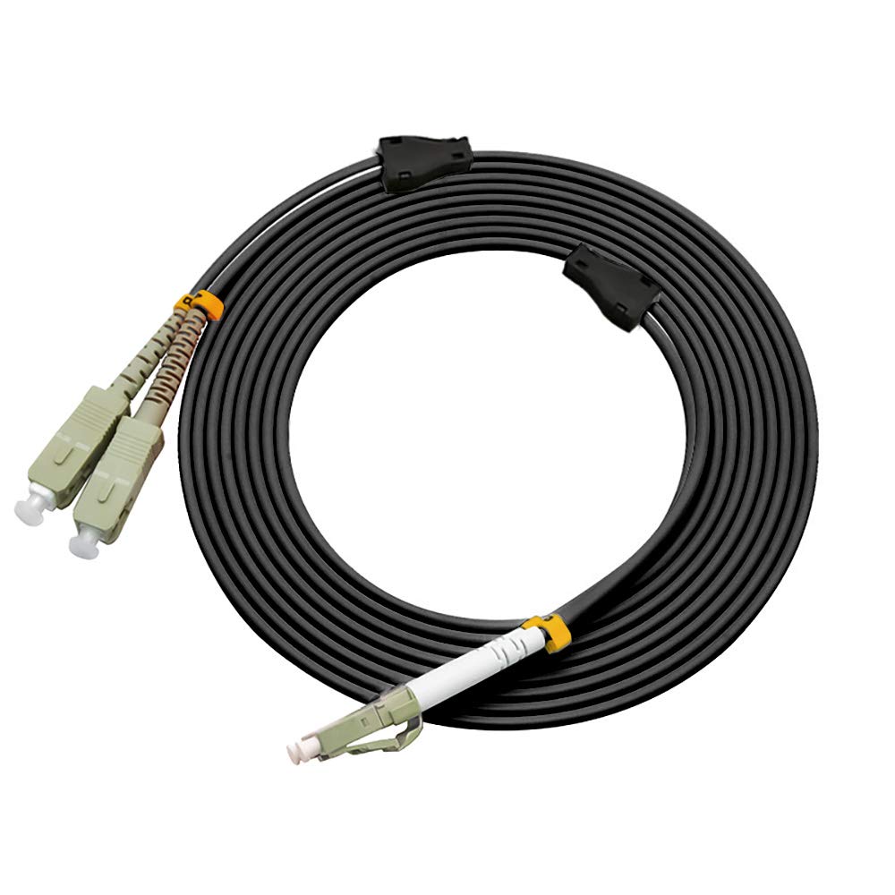 Jeirdus Jeirdus 5M LC to SC 10G OM3 Outdoor Armored Fiber Optic Cable Jumper - Durable 16FT Multimode Patch Cord - View 3 of 9