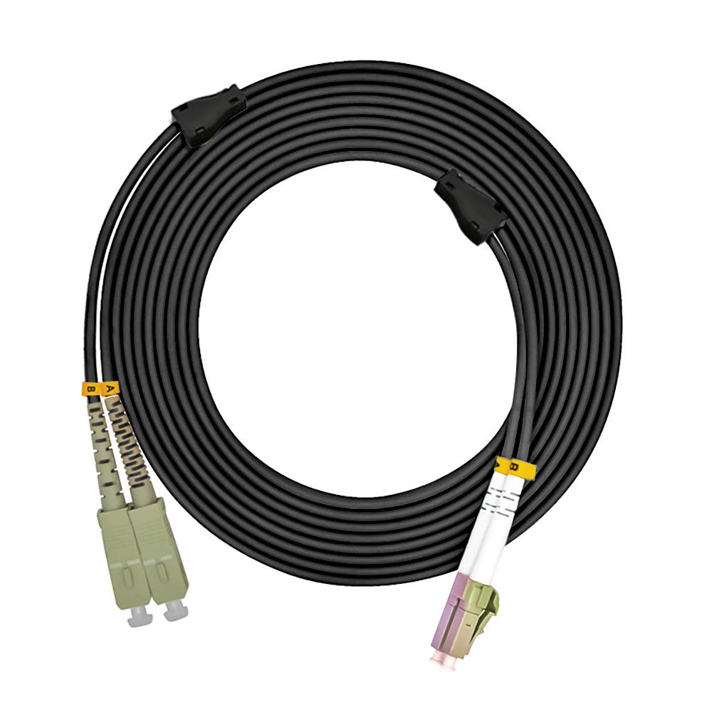 Jeirdus Jeirdus 5M LC to SC 10G OM3 Outdoor Armored Fiber Optic Cable Jumper - Durable 16FT Multimode Patch Cord - View 4 of 9