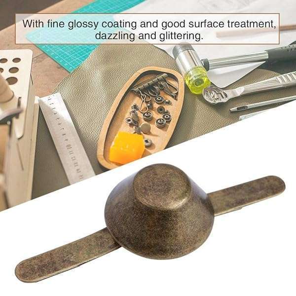 Hztyyier 50PCS Brass Bag Feet & Studs - Flat Metal Cone Rivets for Leathercraft (15mm) - Perfect for Purses & DIY Projects - View 6 of 9