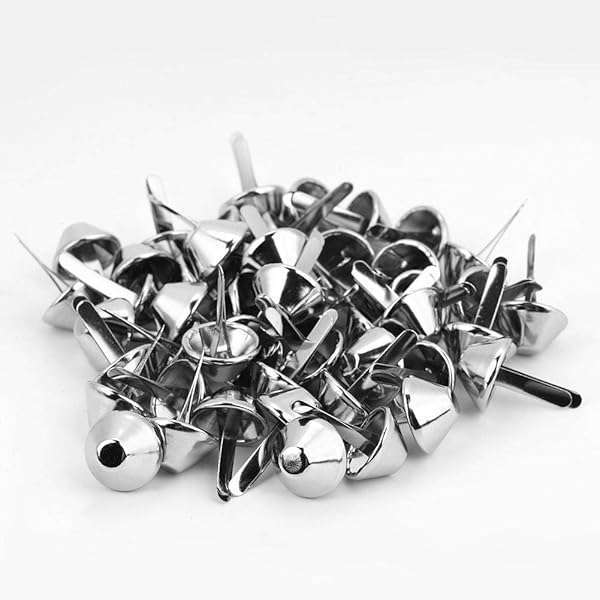 Hztyyier 50 Pcs 1/2 Inch Purse Feet for Handbags - Flat Metal Studs & Spike Rivets for Leathercraft