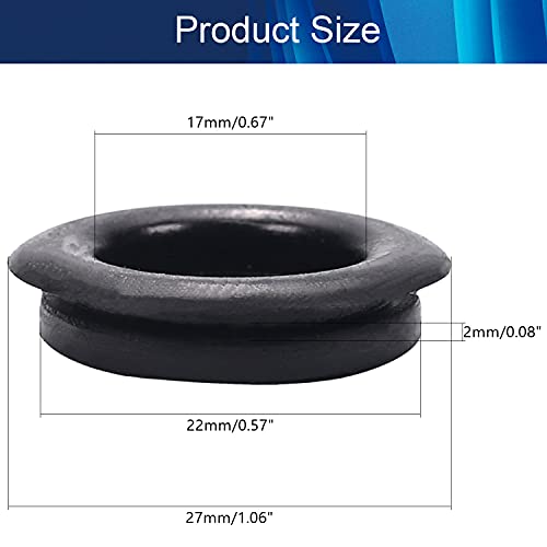 Fielect Fielect 30Pcs Rubber Grommets 7/8 Inch Eyelet Ring Gasket for Wiring Electric Cable Protection Black - View 2 of 6