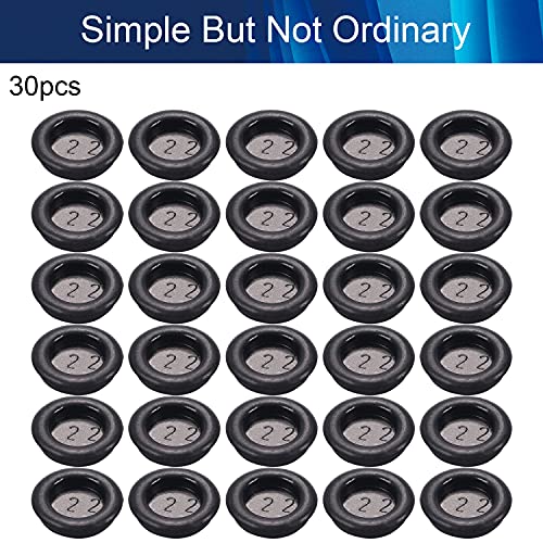 Fielect Fielect 30Pcs Rubber Grommets 7/8 Inch Eyelet Ring Gasket for Wiring Electric Cable Protection Black - View 5 of 6