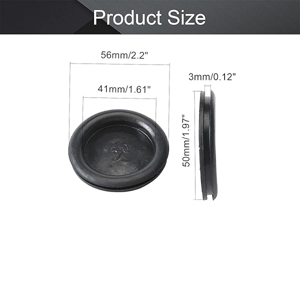 Fielect Fielect Rubber Grommet 5Pcs 50mm Oil Resistant Mounting Grommets for Wiring Cable Black - View 2 of 6