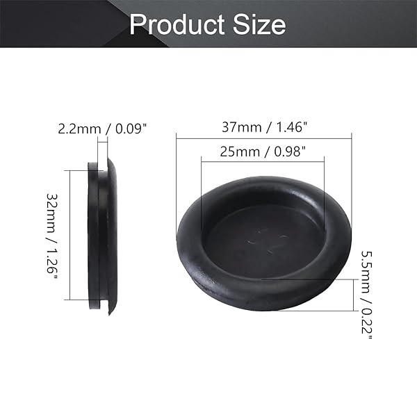 Fielect Fielect 10Pcs 32mm Rubber Grommets Oil Resistant for Wiring Cable Black Durable Mounting Solution - View 2 of 7