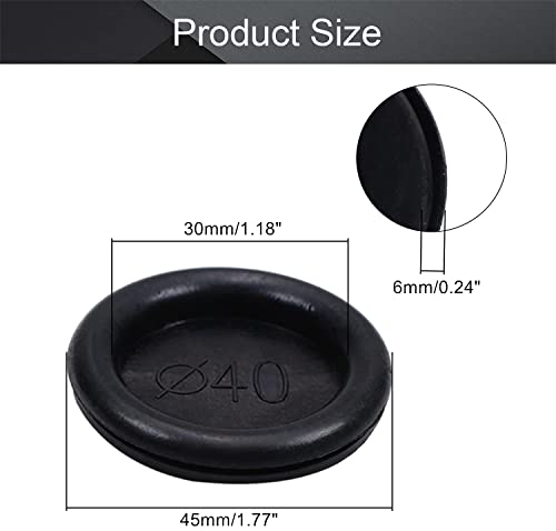 Fielect Fielect 10Pcs Rubber Grommet Wire Protector 40mm Oil Resistant Black Grommets for Wiring and Mounting - View 2 of 6