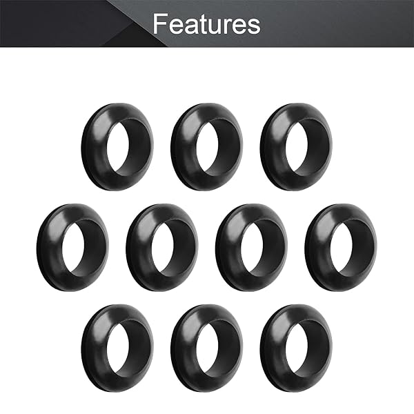 Fielect Fielect 300Pcs Rubber Grommets 20mm Inner Diameter Oil Resistant for Wiring and Cable Black - View 3 of 7