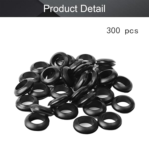 Fielect Fielect 300Pcs Rubber Grommets 20mm Inner Diameter Oil Resistant for Wiring and Cable Black - View 4 of 7