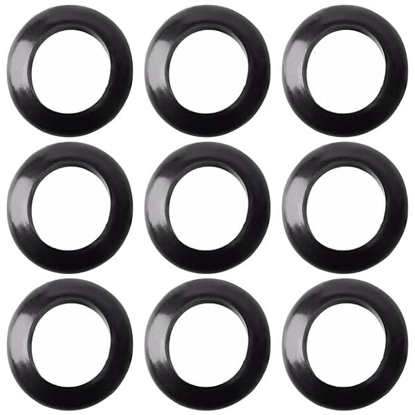 Fielect Fielect 300Pcs Rubber Grommets 20mm Inner Diameter Oil Resistant for Wiring and Cable Black