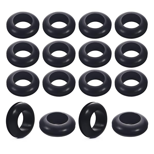 Fielect Fielect 100Pcs 14mm Rubber Grommets Oil Resistant for Wiring Black Durable Armature Grommet